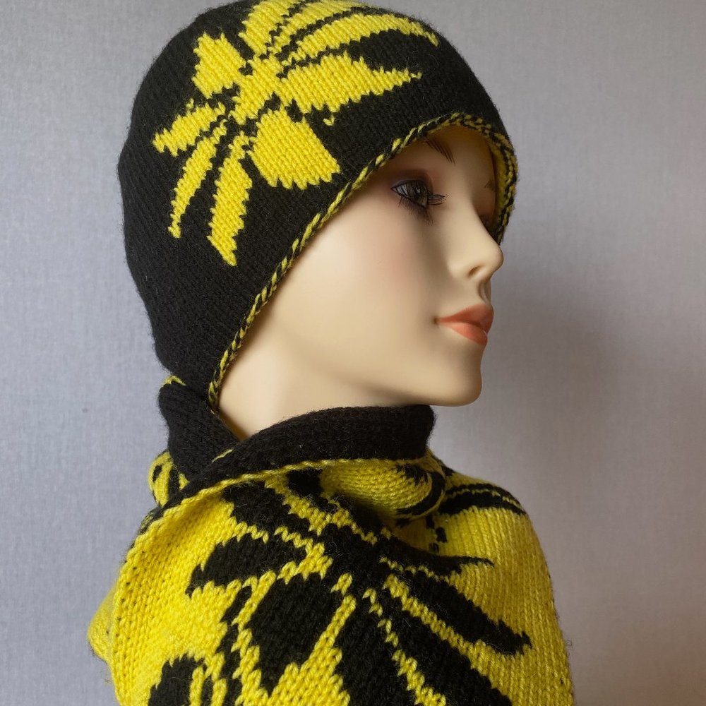 New Set of Hand Double Knitted Scarf and a Hat